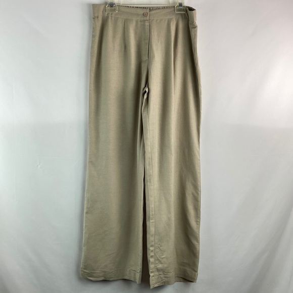 Simply Be wide leg linen NWT tan pants 10 - Picture 1 of 6